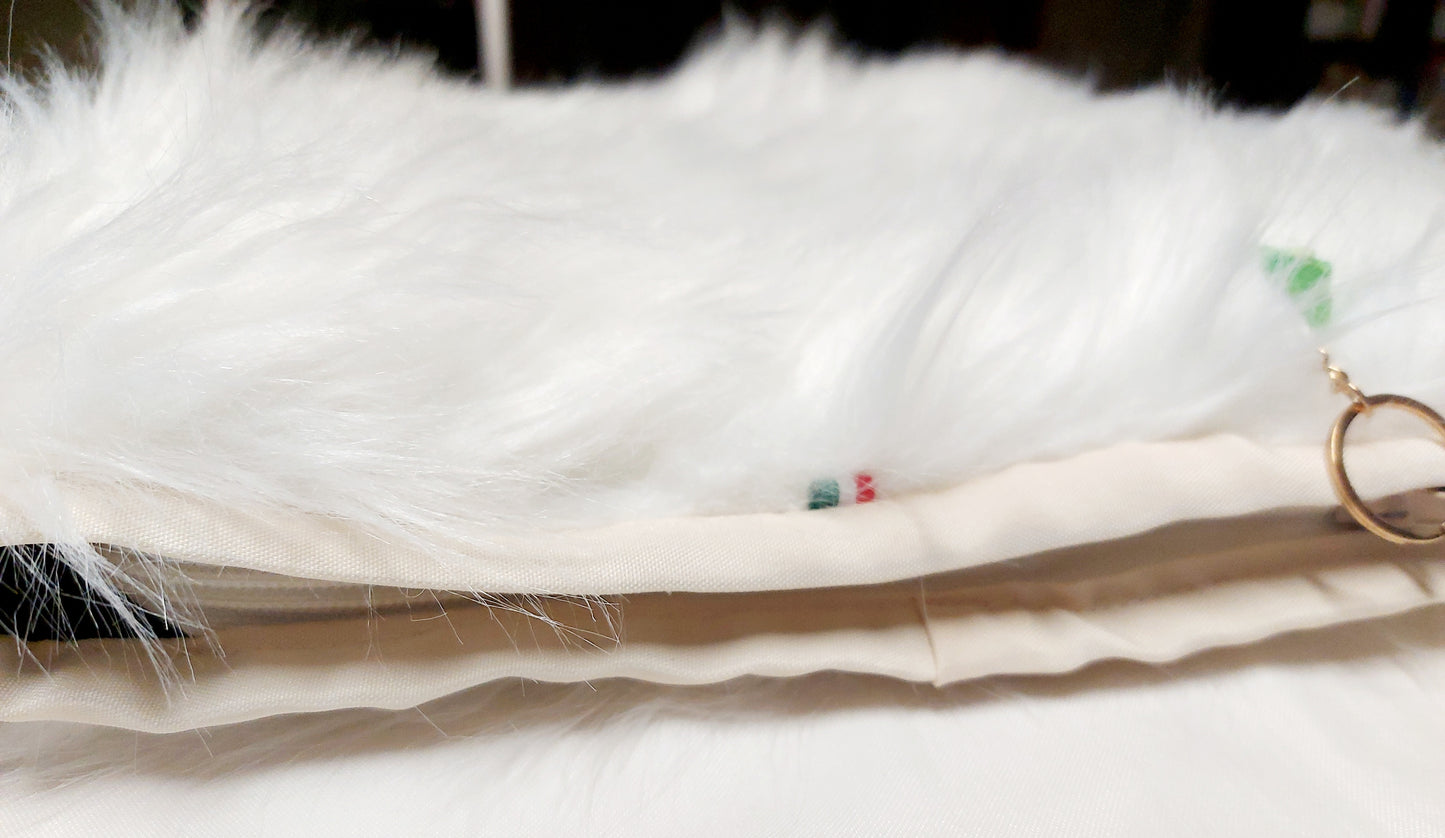 Borsa Tote finta pelliccia bianco