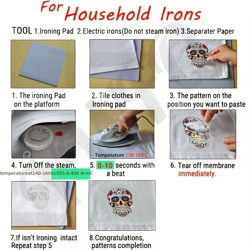 DTF per t-shirt - magliette - Tessuti - Facili da Applicare con ferro da stiro