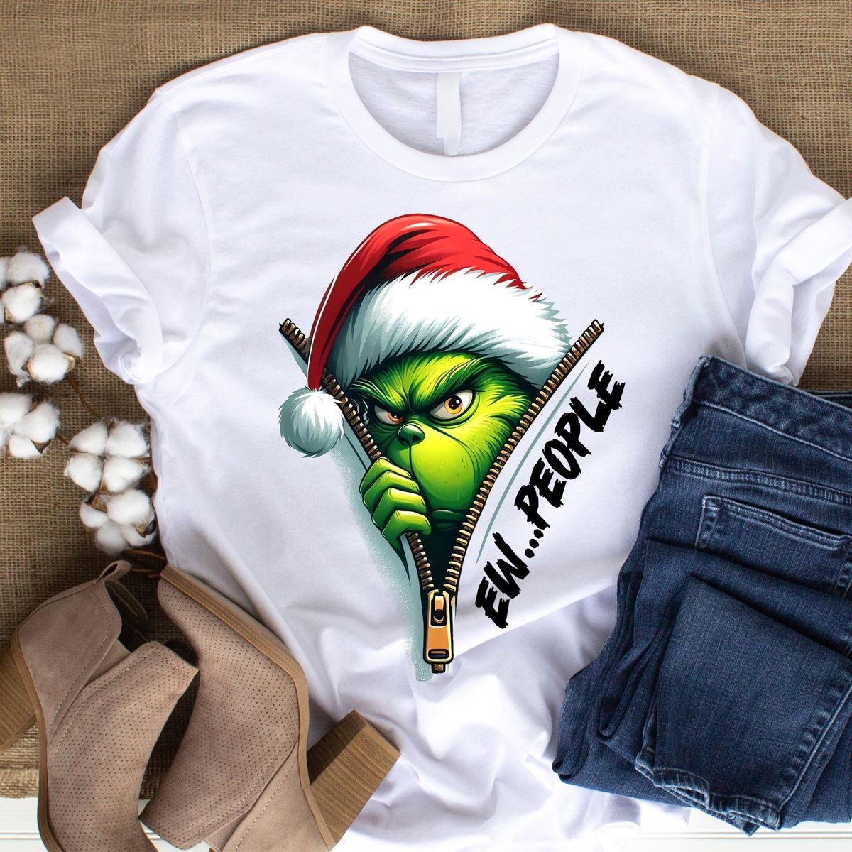 GRINCH NATALE DTF per t-shirt - magliette - Applicare con ferro da stiro