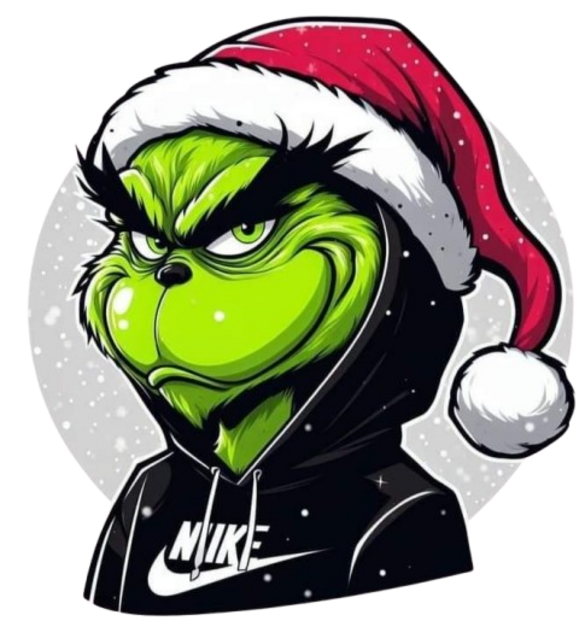 GRINCH NATALE DTF per t-shirt - magliette - Applicare con ferro da stiro