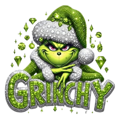 GRINCH NATALE DTF per t-shirt - magliette - Applicare con ferro da stiro