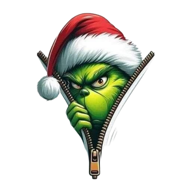 GRINCH NATALE DTF per t-shirt - magliette - Applicare con ferro da stiro