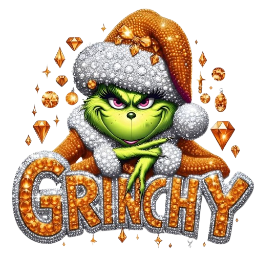GRINCH NATALE DTF per t-shirt - magliette - Applicare con ferro da stiro