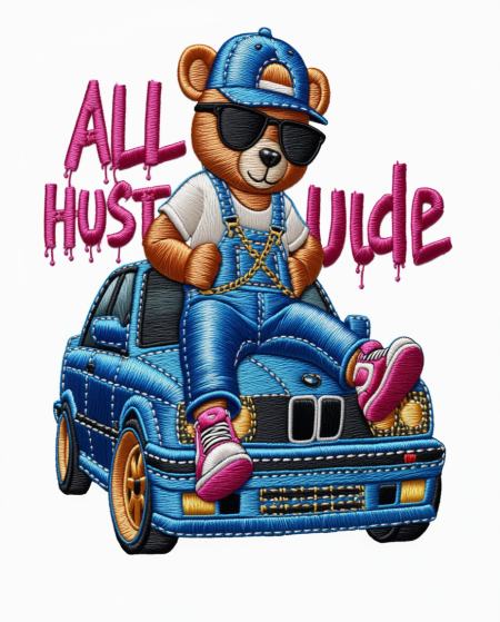 DTF per t-shirt - ORSO BMB - EFETO RICAMO - Facili Applicare con ferro da stiro