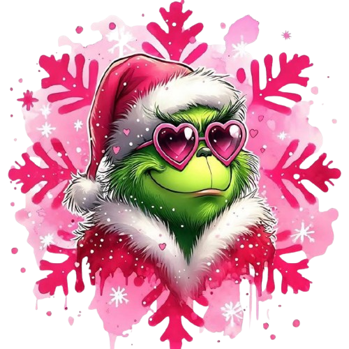 GRINCH NATALE DTF per t-shirt - magliette - Applicare con ferro da stiro