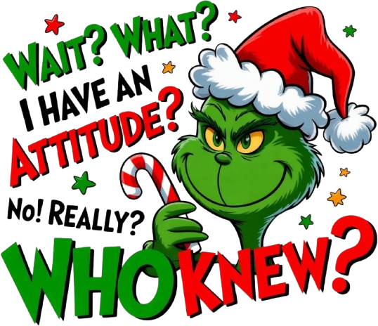 GRINCH NATALE DTF per t-shirt - magliette - Applicare con ferro da stiro