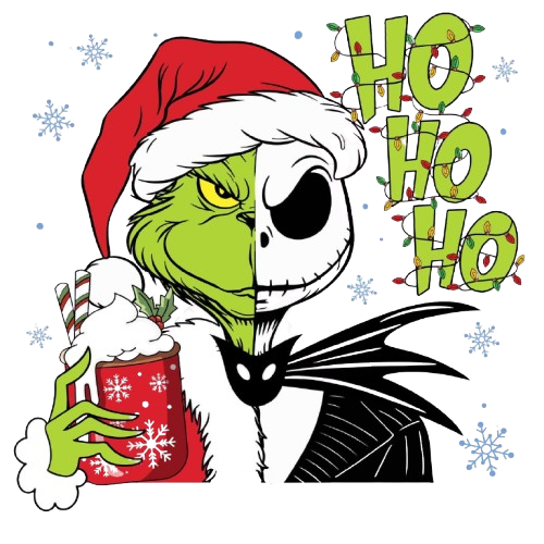 GRINCH NATALE DTF per t-shirt - magliette - Applicare con ferro da stiro