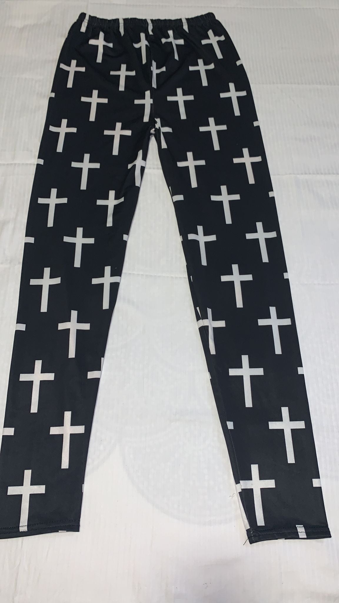 LEGGINGS LYCRA NERO FANTAZIA CROCE