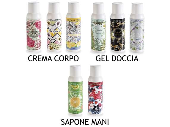 Set da viaggio .Prodotti per il corpo Made in Italy 20ml.