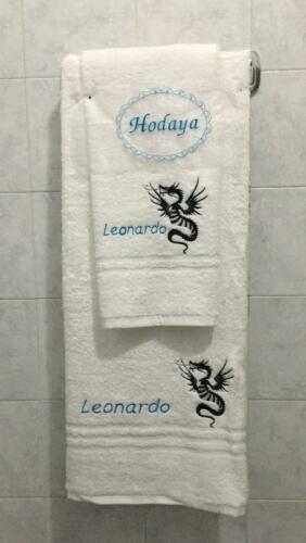 Set asciugamano personalizzato , Viso 60 x 100 cm., Ospite 40 x 60 cm