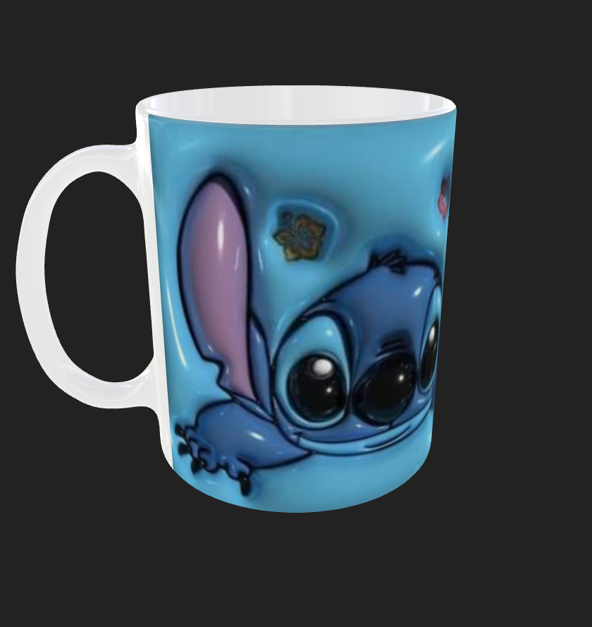 STITCH TAZZA personalizzata CAFFE' di ceramica , Idea regalo Adulto Bambino
